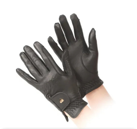 Aubrion leather gloves- Black